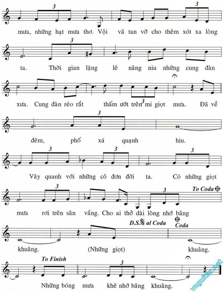 Sheet nhạc Bong Bóng Mưa 2